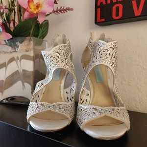Betsy Johnson rhinestones bling heels.